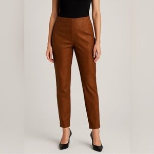 Joseph Ribkoff Pull On Reptile Snake Print Pleat Split Hem Trousers Pant Brown 8